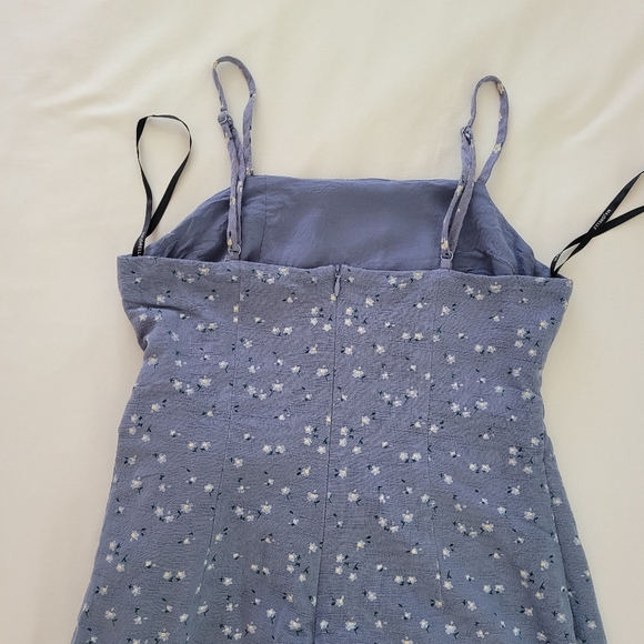 MAJORELLE Revolve Blue Floral Mini Faux Wrap Tie Small Dress - Picture 16 of 16